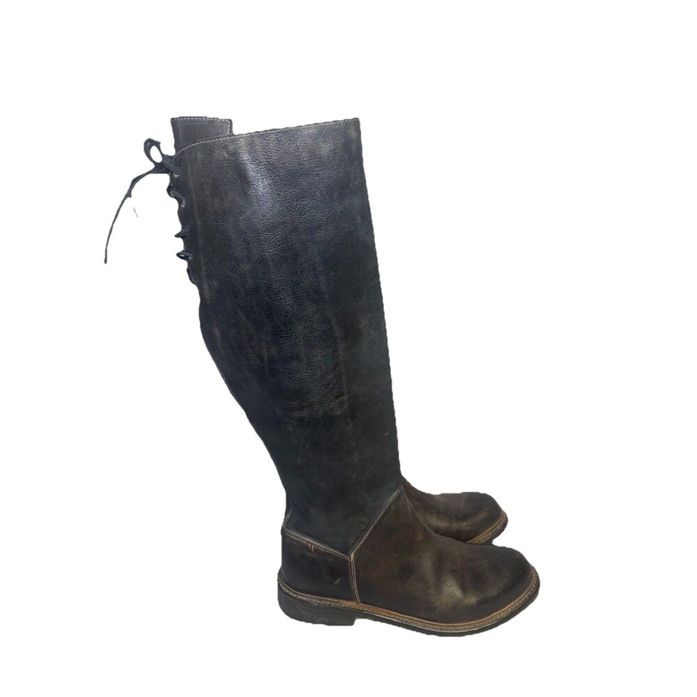 BED STU Manchester Distressed Leather Riding Boots BEDSTU Size 9 Brown Black